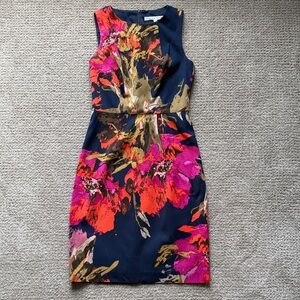 Trina Turk Navy & Pink Floral Mini Dress